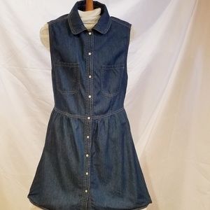 DEREK HEART SLEEVELESS DENIM DRESS SZ M